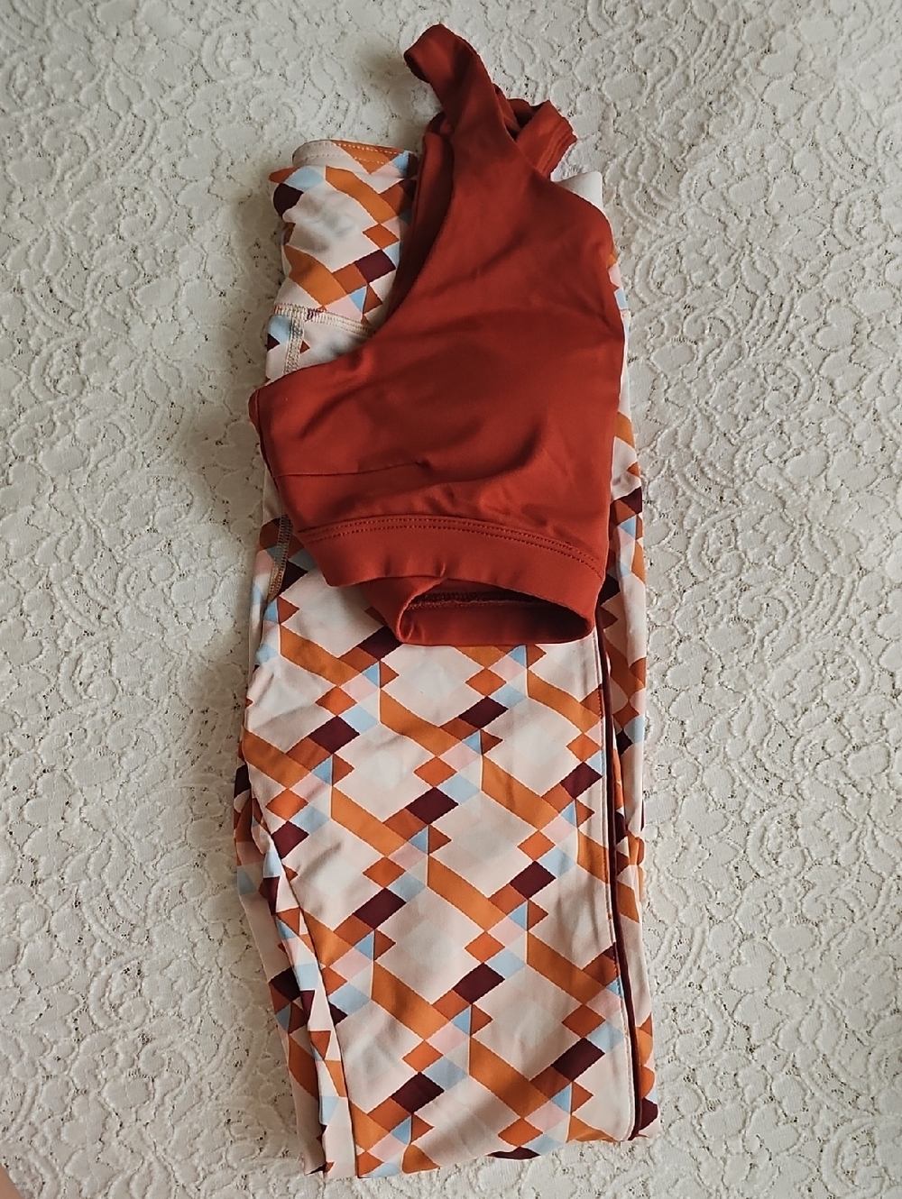 Forever 21 Rust Orange Sports Bra with Matching Leggings